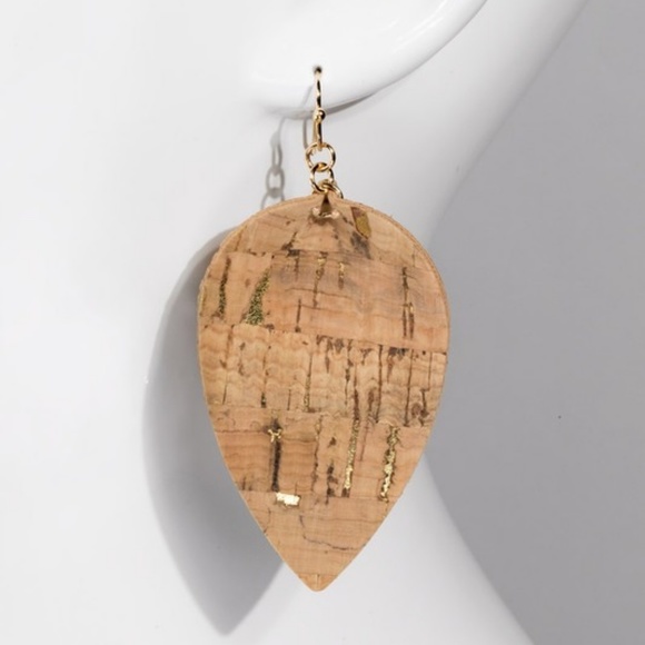 Awesome cork teardrop earrings - Picture 2 of 3